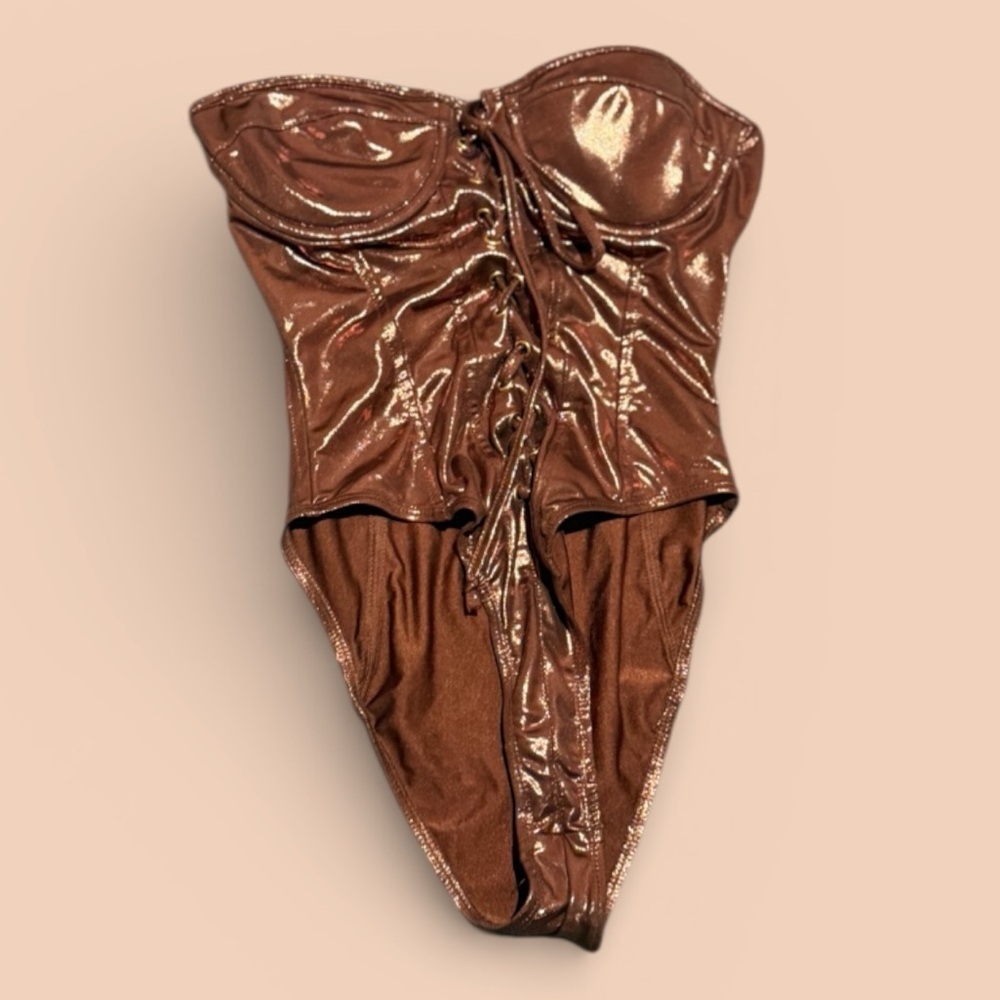 Forplay copper shiny bodysuit